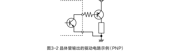 圖3-2 晶體管輸出的驅動電路示例（PNP）